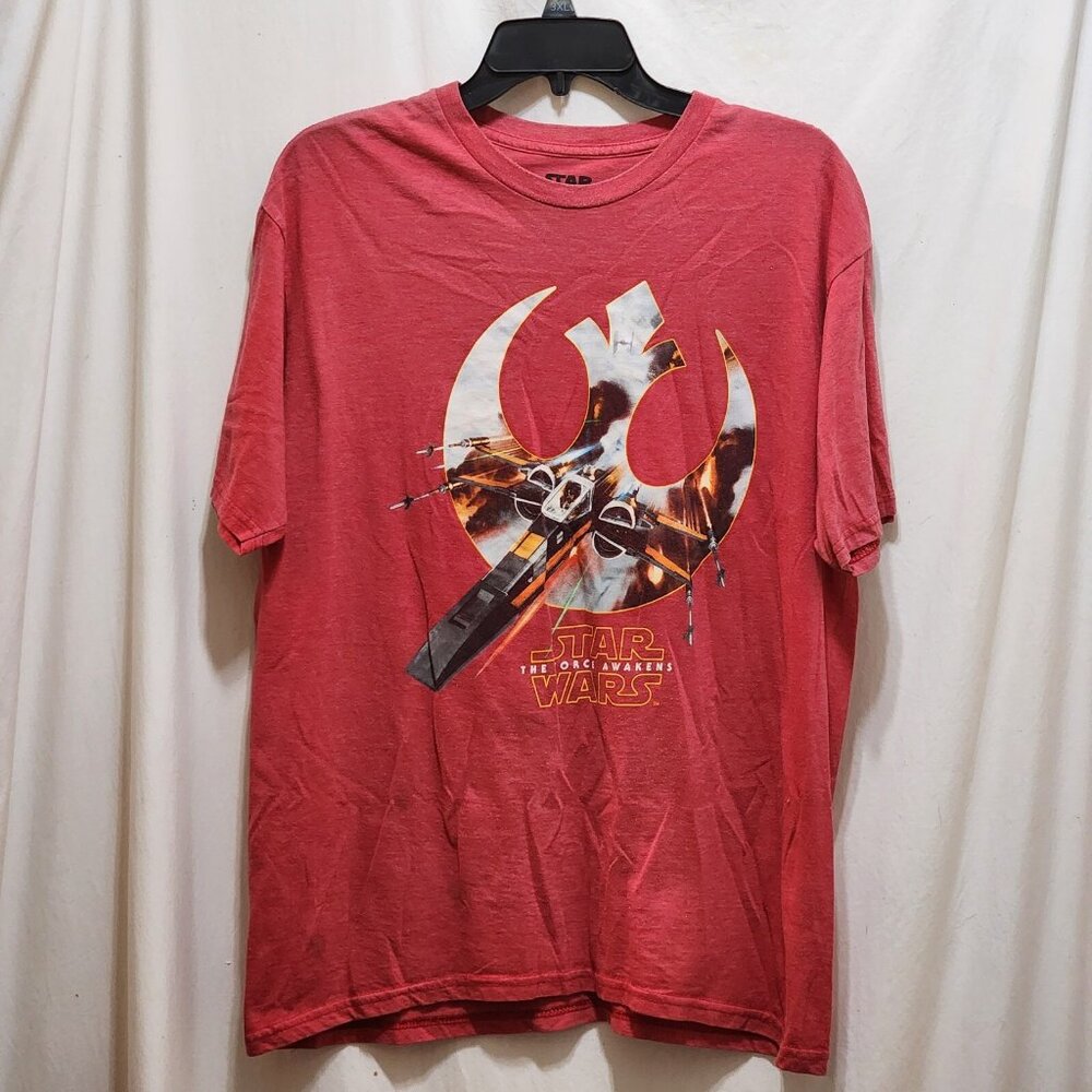 Mad Engine Star Wars The Force Awakens Red X-Wing Starfighter T-Shirt Mens L